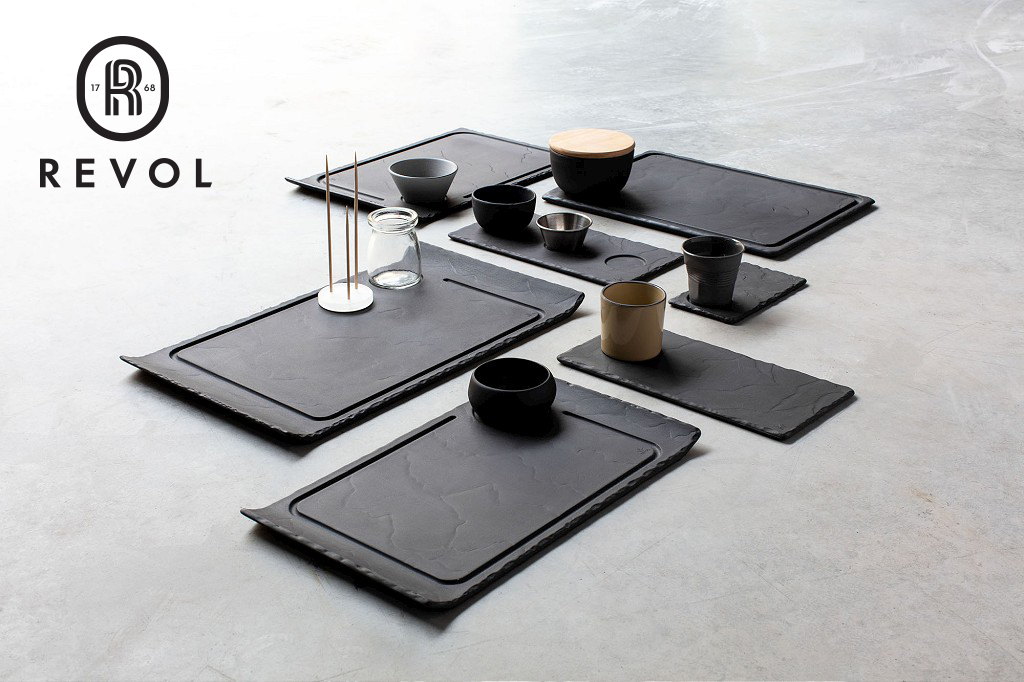 BASALT "MATT SLATE" BURGER PLATE CURVED EDGES 33 33X20X2CM - Image 2
