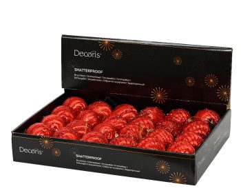 ΧΡΙΣΤΟΥΓΕΝΝΙΑΚΗ ΜΠΑΛΑ ΚΟΚΚΙΝΗ GLITTER Φ6ΕΚ ΡΙΓΕΣ