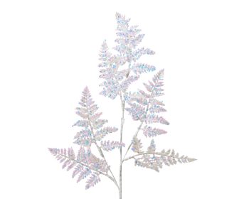 ΧΡΙΣΤΟΥΓΕΝΝΙΑΤΙΚΟ ΚΛΑΔΙ ΛΕΥΚΟ ΜΕ ΙΡΙΔΙΖΟΝ GLITTER 69ΕΚ