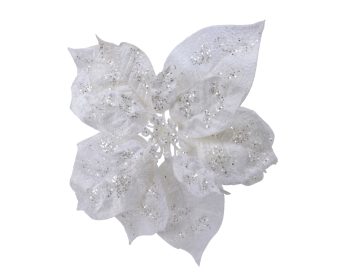 ΧΡΙΣΤΟΥΓΕΝΝΙΑΤΙΚΟ ΛΟΥΛΟΥΔΙ ΛΕΥΚΟ ΜΕ ΜΑΝΤΑΛΑΚΙ 16Χ16 GLITTER