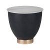Βοηθητικό τραπέζι Erasmine Inart λευκό μαρμάρου sintered stone Φ50x45εκ 029-000281