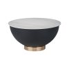 Βοηθητικό τραπέζι Erasmine Inart λευκό μαρμάρου sintered stone Φ70x37εκ 029-000282