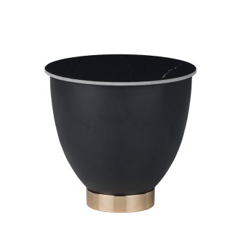 Βοηθητικό τραπέζι Erasmine Inart μαύρο μαρμάρου sintered stone Φ50x45εκ 029-000283