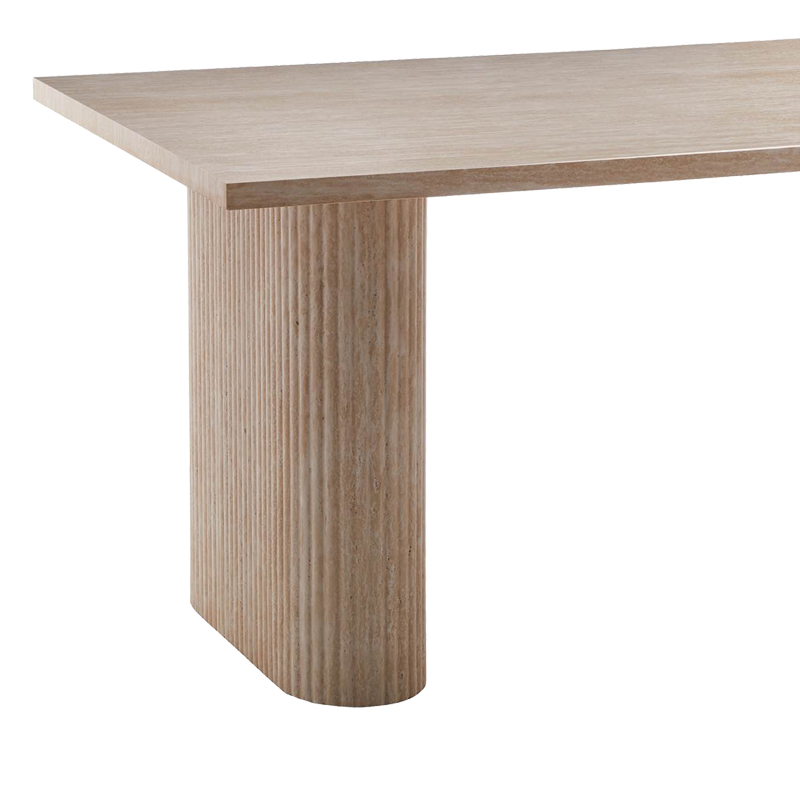 Τραπέζι Loozir mdf σε όψη τραβερτίνας 180x90x75εκ - Image 2