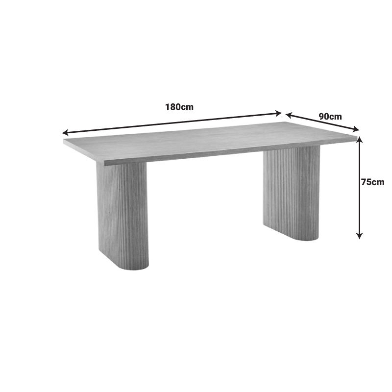 Τραπέζι Loozir mdf σε όψη τραβερτίνας 180x90x75εκ - Image 3