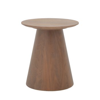 Βοηθητικό τραπέζι Kayano pakoworld καρυδί mdf Φ45x50εκ 101-000109