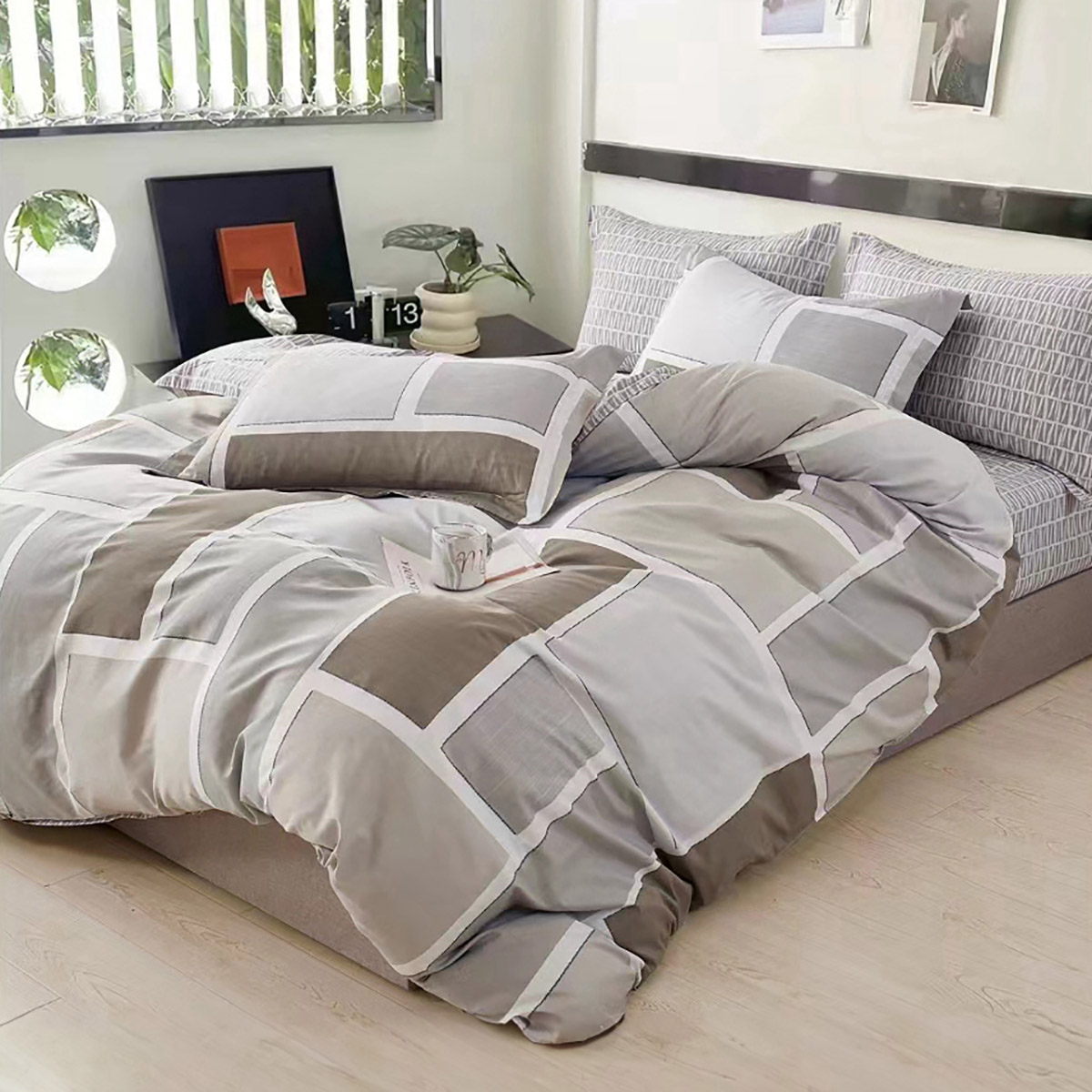 Beauty Home Σετ σεντόνια υπέρδιπλα με λάστιχο Art 12601 Luigi 165x200+30 Γκρι