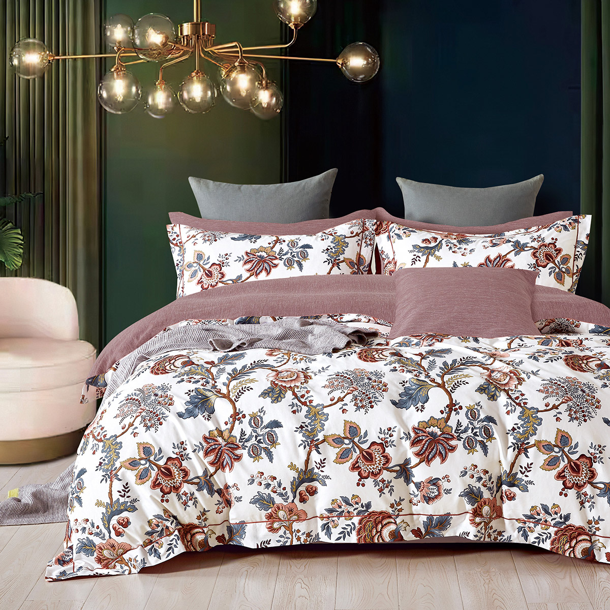 Beauty Home Σετ σεντόνια υπέρδιπλα με λάστιχο Art 12612 Flaure 165χ200+30 Εκρού