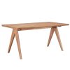Τραπέζι Winslow pakoworld ξύλο rubberwood σε ανοιχτό καρυδί χρώμα 180x85x75εκ 247-000021