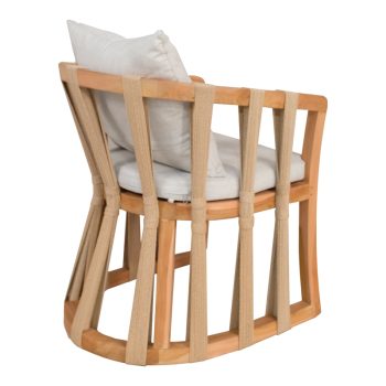 Alternative view of Πολυθρόνα Morani  σκελετός teak ξύλο και ύφασμα σε φυσική απόχρωση 58x66x75εκ