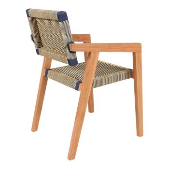 Alternative view of Πολυθρόνα Salama  σκελετός teak ξύλο σε φυσική απόχρωση και κρεμ-μαύρο pe σχοινί 57x60x85εκ