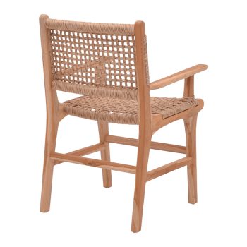 Alternative view of Πολυθρόνα Sponze  σκελετός teak ξύλο- pe σχοινί σε φυσική απόχρωση 54x60x86εκ