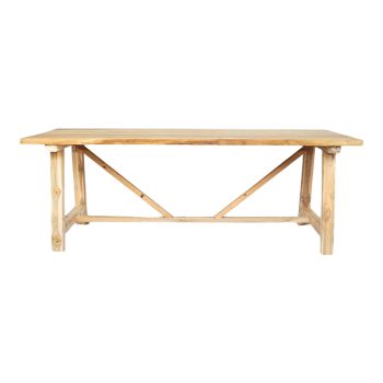Τραπέζι Luxous pakoworld teak ξύλο σε φυσική απόχρωση 220x100x78εκ 338-000001