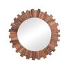 Καθρέπτης Rounder pakoworld teak ξύλο σε φυσική απόχρωση Φ80x4εκ 338-000008