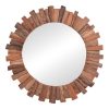 Καθρέπτης Rounder pakoworld teak ξύλο σε φυσική απόχρωση Φ100x5εκ 338-000009