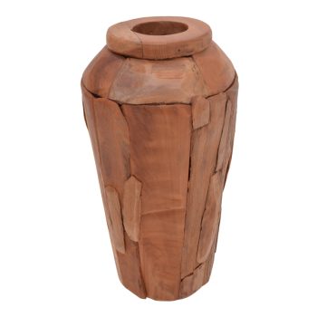 Διακοσμητικό βάζο Archean pakoworld teak ξύλο σε φυσική απόχρωση Φ30x80εκ 338-000016