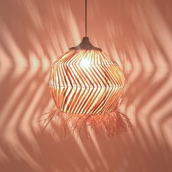 Alternative view of Φωτιστικό οροφής Koronse Inart sisal σε φυσικό χρώμα Φ55x68εκ