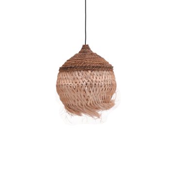 Φωτιστικό οροφής Fiorine Inart abaca σε φυσικό χρώμα Φ35x45εκ 339-000019