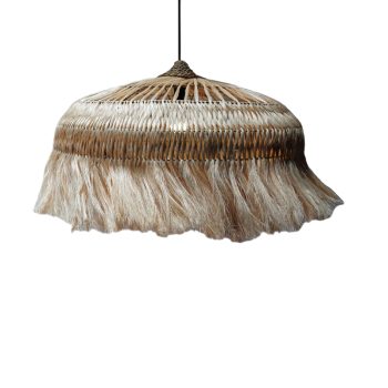 Φωτιστικό οροφής Garrie Inart abaca σε φυσικό χρώμα Φ80x50εκ 339-000020
