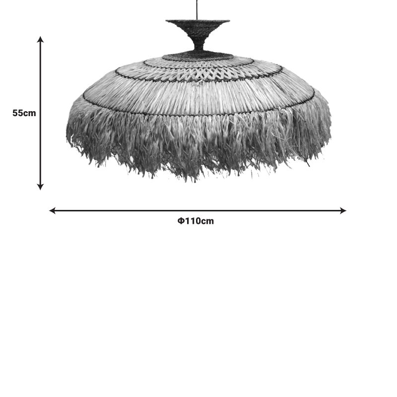 Φωτιστικό οροφής Preliere Inart sisal σε φυσικό χρώμα Φ110x55εκ - Image 2