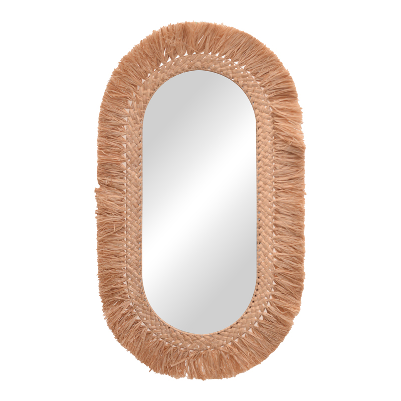 Καθρέπτης Bohnile Inart sisal σε φυσικό χρώμα 70x4x120εκ 339-000024