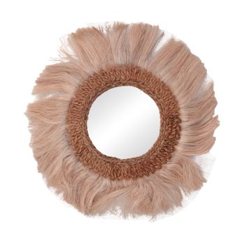 Καθρέπτης Fraklone Inart abaca σε φυσικό χρώμα Φ50x4εκ 339-000027