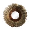 Καθρέπτης Bigile Inart pandanus σε φυσικό χρώμα Φ130x7εκ 339-000028