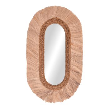 Καθρέπτης Nabore Inart abaca σε φυσικό χρώμα 55x4x96εκ 339-000029