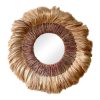 Καθρέπτης Jakrene Inart abaca σε φυσικό χρώμα Φ110x10εκ 339-000032