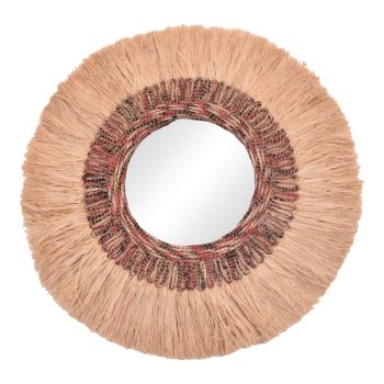 Καθρέπτης Paranome Inart sisal και abaca σε φυσικό χρώμα Φ115x4εκ 339-000034