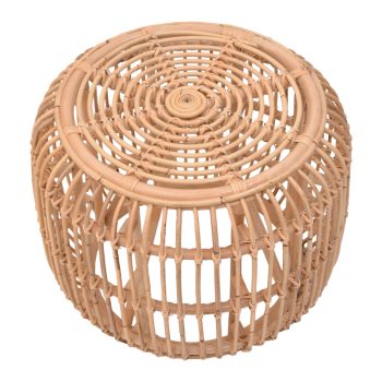 Alternative view of Σκαμπό Rajesty  rattan σε φυσική απόχρωση Φ60x46εκ