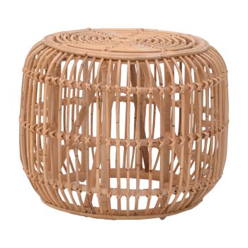 Σκαμπό Rajesty pakoworld rattan pe σε φυσική απόχρωση Φ60x46εκ 344-000010