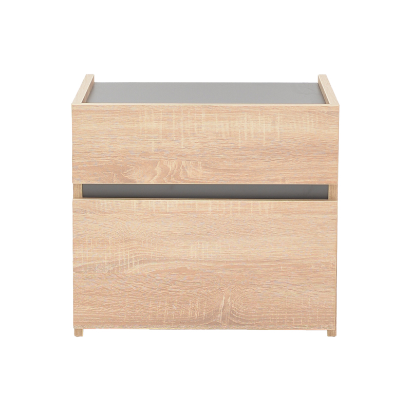 Κομοδίνο Comcie σε φυσικό με γκρι απόχρωση 50x42x45.5εκ - Image 2