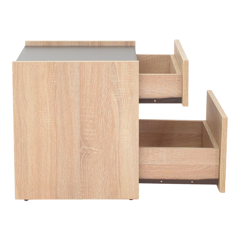 Κομοδίνο Comcie σε φυσικό με γκρι απόχρωση 50x42x45.5εκ - Image 5