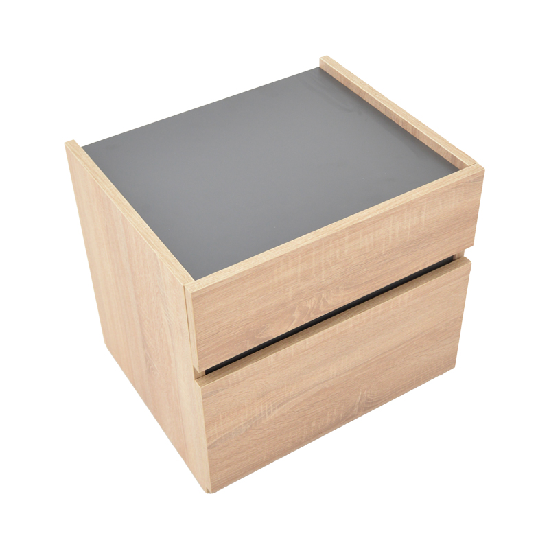Κομοδίνο Comcie σε φυσικό με γκρι απόχρωση 50x42x45.5εκ - Image 6