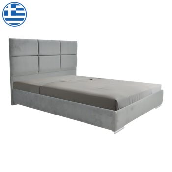 Κρεβάτι διπλό Canter pakoworld ύφασμα σε γκρι απόχρωση 160x200εκ 362-000006