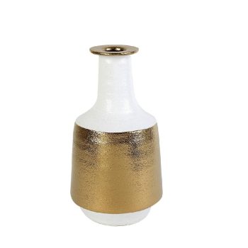 ΒΑΖΟ ΚΕΡΑΜΙΚΟ ΧΡΥΣΟ ΛΕΥΚΟ 32CM