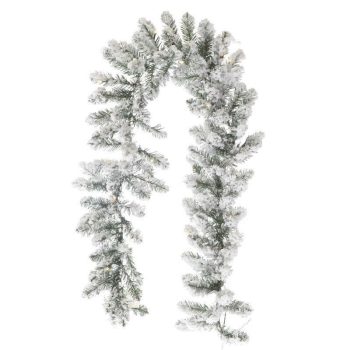 ΓΙΡΛΑΝΤΑ ΧΙΟΝΙΣΜΕΝH 30 LED PVC ΠΡΑΣΙΝΟ ΛΕΥΚΟ Μ180 (120 TIPS)