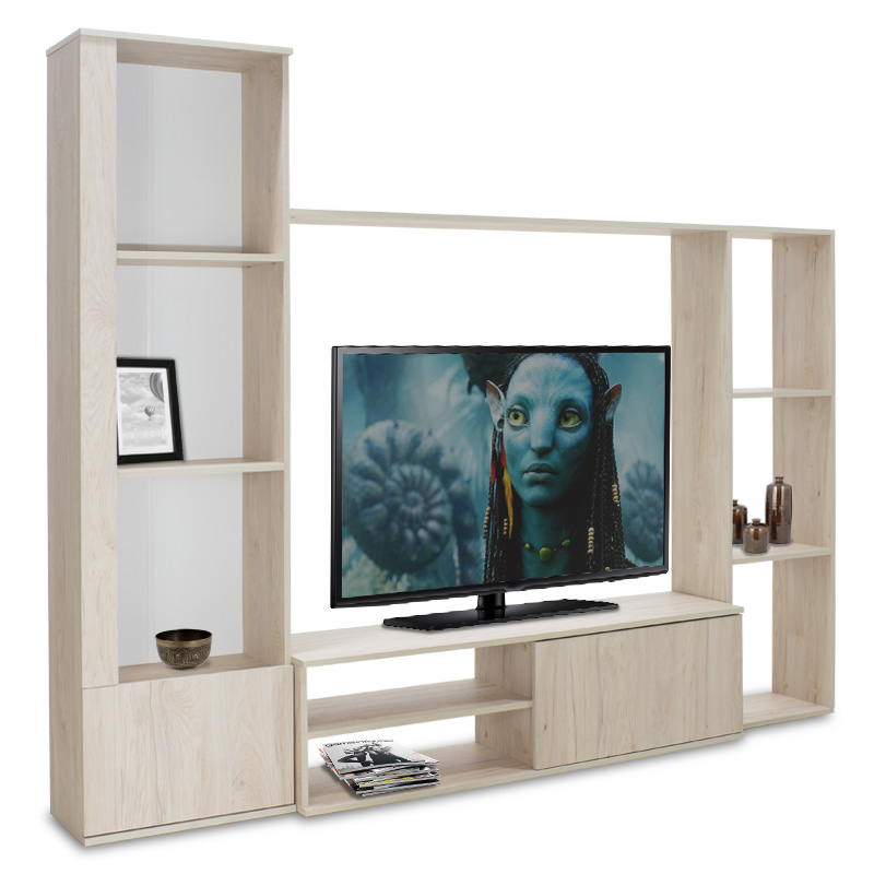 Σύνθετο σαλονιού Blossom pakoworld χρώμα sonoma light 220x32