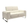 Καναπές Shea pakoworld 2θέσιος PU ivory-inox 158x80x87εκ 074-000011