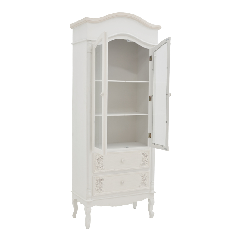 Βιτρίνα Pazlen Inart mdf σε λευκή αντικέ απόχρωση 74.5x39x190εκ - Image 2
