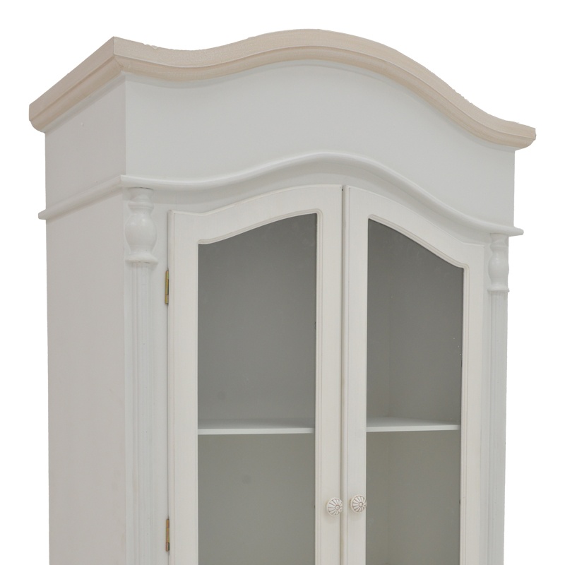 Βιτρίνα Pazlen Inart mdf σε λευκή αντικέ απόχρωση 74.5x39x190εκ - Image 3
