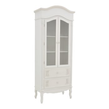 Βιτρίνα Pazlen Inart mdf σε λευκή αντικέ απόχρωση 74.5x39x190εκ 087-000007