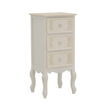 Συρταριέρα Pazlen Inart mdf σε λευκή αντικέ απόχρωση 40x34.5x82εκ 087-000009