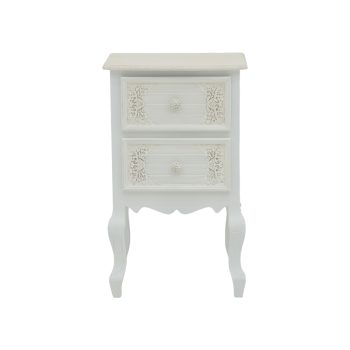 Alternative view of Κομοδίνο Pazlen Inart mdf σε λευκή αντικέ απόχρωση 40x45x65εκ