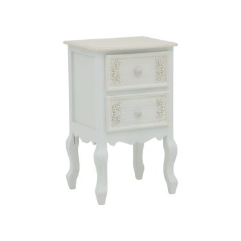 Συρταριέρα Pazlen Inart mdf σε λευκή αντικέ απόχρωση 40x45x65εκ 087-000010