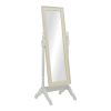 Καθρέπτης Malone Inart mdf σε λευκή αντικέ απόχρωση 55x50x160εκ 087-000012