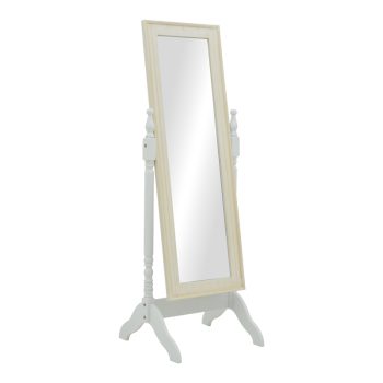 Καθρέπτης Malone Inart mdf σε λευκή αντικέ απόχρωση 55x50x160εκ 087-000012