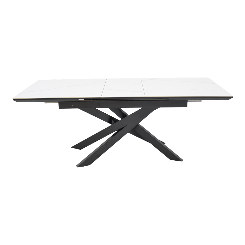 Τραπέζι Rogemi sintered stone -γκρι mdf-μαύρο μέταλλο 160-200x90x75εκ - Image 4