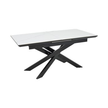 Τραπέζι Rogemi pakoworld γκρι mdf-μαύρο μέταλλο 160-200x90x75εκ 101-000107
